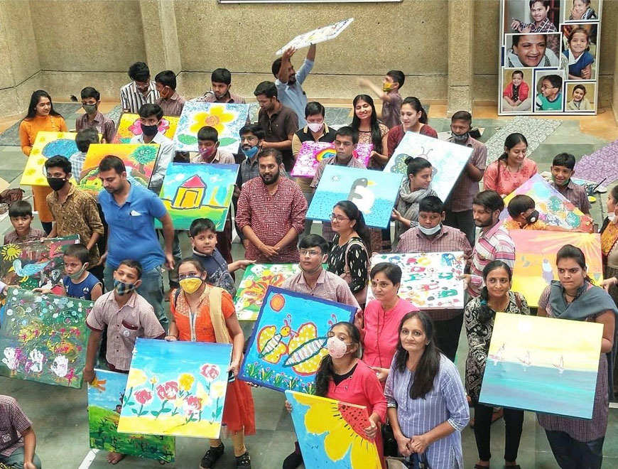 Drawing competition was held at Ankur School for Mentally Retarded Children